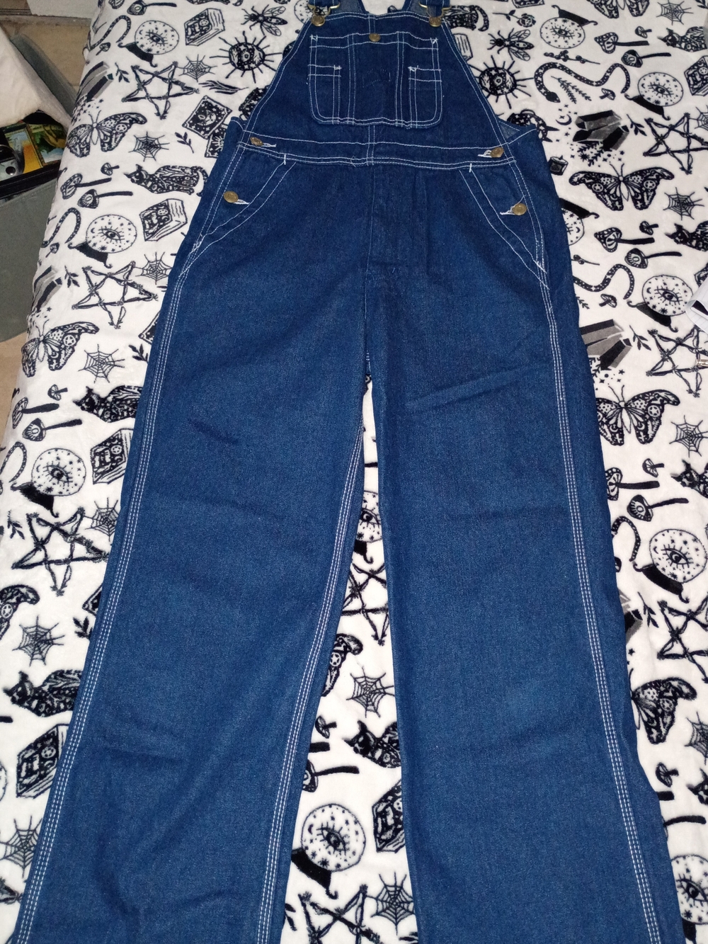 Big Smith Classic Blue Denim Overalls with Contrast Stitching